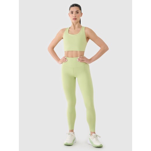 Damskie legginsy treningowe 4F 4FRSS25TFTIF306 - zielone ze sklepu Sportstylestory.com w kategorii Spodnie damskie - zdjęcie 178363253