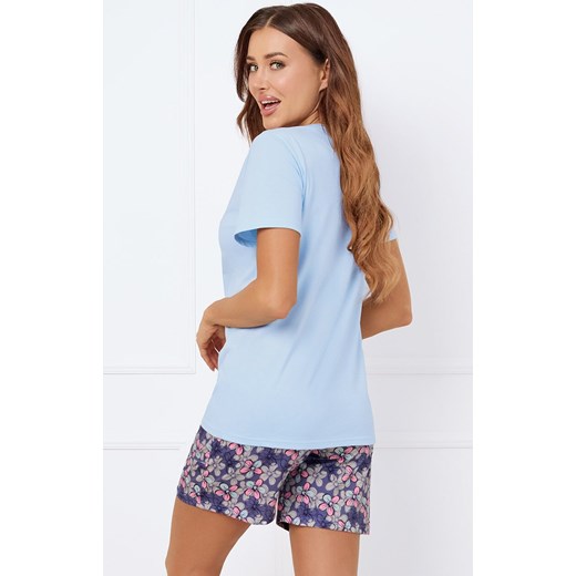 Piżama damska na krótki rękaw i z krótkimi spodniami niebieska Gonesa, Kolor niebieski-wzór, Rozmiar S, Italian Fashion ze sklepu Primodo w kategorii Piżamy damskie - zdjęcie 178365384