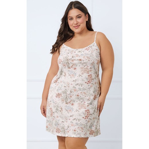 Koszula nocna damska na wąskie ramiączka Solita, Kolor ecru-wzór, Rozmiar S, Italian Fashion ze sklepu Primodo w kategorii Koszule nocne - zdjęcie 178365393