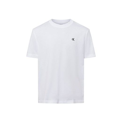 Calvin Klein Jeans Koszulka męska Mężczyźni Bawełna biały jednolity ze sklepu vangraaf w kategorii T-shirty męskie - zdjęcie 178368052