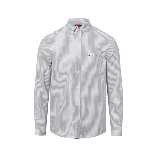 Tommy Jeans Męska koszula casual Mężczyźni Regular Fit Bawełna biały w paski ze sklepu vangraaf w kategorii Koszule męskie - zdjęcie 178368053