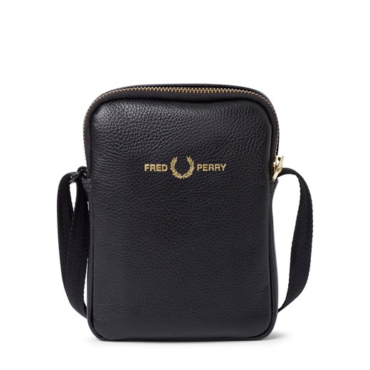 Fred Perry Męska torba na ramię Mężczyźni skóra czarny jednolity ze sklepu vangraaf w kategorii Torby męskie - zdjęcie 178368104