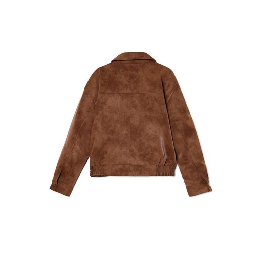 Cropp - Brązowa ramoneska oversize - brązowy Cropp XL Cropp