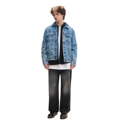 Cropp - Niebieska kurtka jeansowa z kieszeniami - niebieski Cropp XXL Cropp