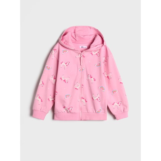 Sinsay - Bluza z kapturem w jednorożce - różowy Sinsay 140 Sinsay