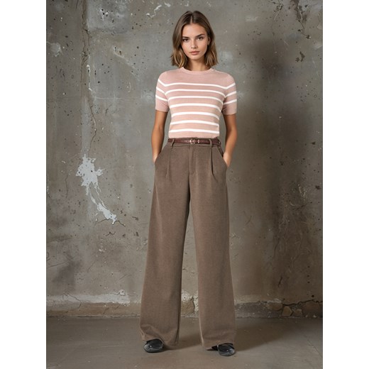 Bluzka damska Sinsay z krótkimi rękawami z okrągłym dekoltem 