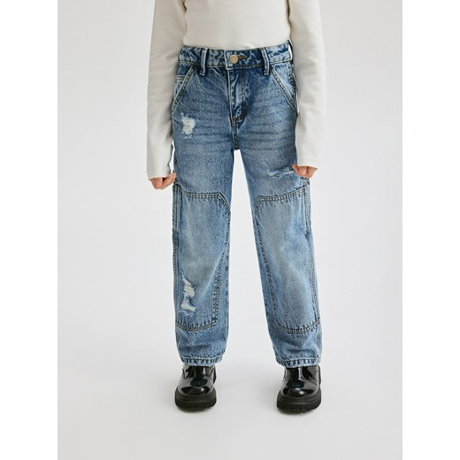 Reserved - Jeansy straight fit - niebieski Reserved 116 (5-6 lat) okazja Reserved