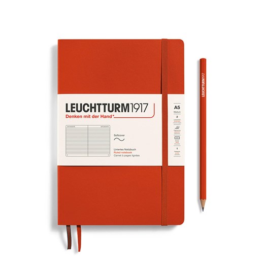 LEUCHTTURM1917 Notatnik w kolorze czerwonym w linie - A5 ze sklepu Limango Polska w kategorii Akcesoria biurowe - zdjęcie 178373892