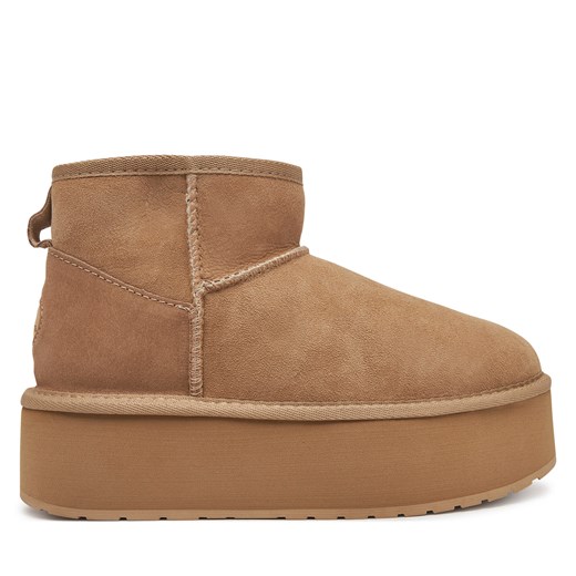 Śniegowce EMU Australia Stinger Micro Flatform W13082 Beżowy ze sklepu eobuwie.pl w kategorii Śniegowce damskie - zdjęcie 178374300