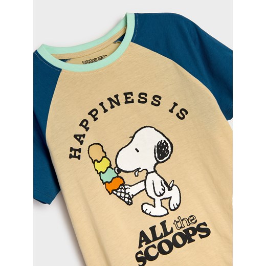 Sinsay - Koszulka Peanuts - niebieski Sinsay 128 Sinsay