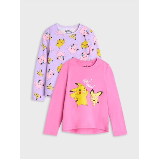 Sinsay - Koszulka z długimi rękawami Pokemon 2 pack - różowy ze sklepu Sinsay w kategorii Bluzki dziewczęce - zdjęcie 178377961