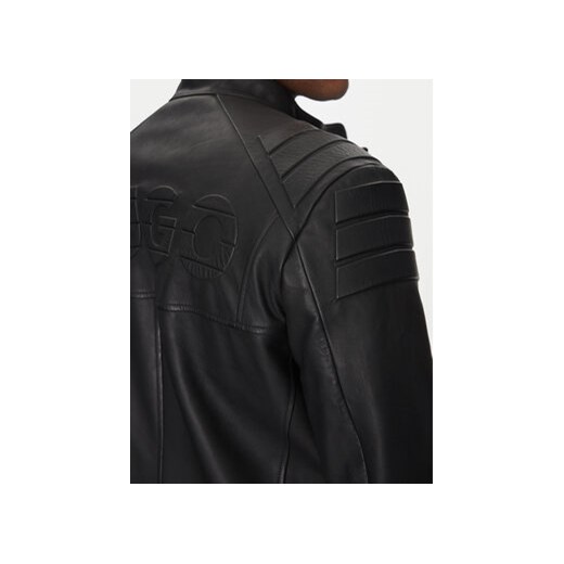 HUGO Kurtka skórzana Ludok 50530780 Czarny Regular Fit XXL MODIVO