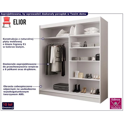 Bialo-czarna minimalistyczna szafa przesuwna - Area 3X Elior One Size Edinos.pl