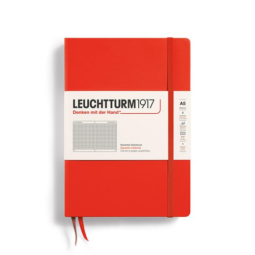LEUCHTTURM1917 Notatnik w kolorze czerwonym w kratkę - A5 ze sklepu Limango Polska w kategorii Akcesoria biurowe - zdjęcie 178382620
