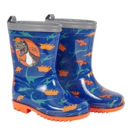 Kalosze Perletti Cool Kids Dinozaur 15647 niebieskie ze sklepu ButyModne.pl w kategorii Kalosze dziecięce - zdjęcie 178385670