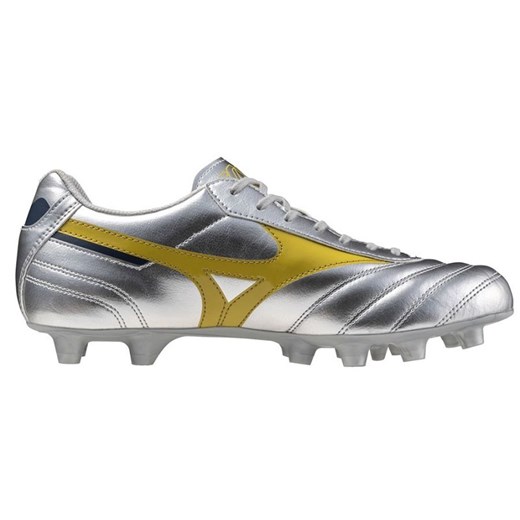 Buty piłkarskie Mizuno Morelia Ii Club Fg P1GA251604 srebrny ze sklepu ButyModne.pl w kategorii Buty sportowe męskie - zdjęcie 178385673