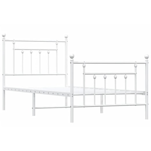 Białe metalowe łóżko pojedyncze 100x200 cm - Ringo ze sklepu Edinos.pl w kategorii Łóżka i materace - zdjęcie 178387142
