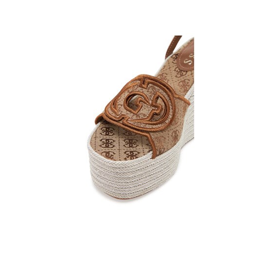 Brązowe espadryle damskie Guess eleganckie z klamrą 