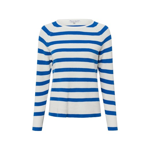 Marie Lund Marie Lund - Damski sweter z dzianiny Kobiety Bawełna niebieski w paski ze sklepu vangraaf w kategorii Swetry damskie - zdjęcie 178389623
