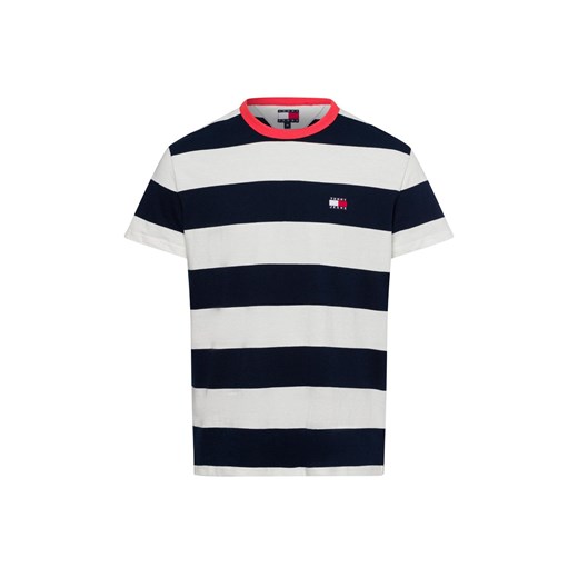 Tommy Jeans Tommy Jeans - Koszulka męska Mężczyźni Bawełna biały w paski ze sklepu vangraaf w kategorii T-shirty męskie - zdjęcie 178389641