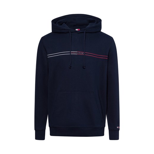 Tommy Jeans Tommy Jeans - Męski sweter z kapturem Mężczyźni Bawełna granatowy jednolity ze sklepu vangraaf w kategorii Bluzy męskie - zdjęcie 178389644
