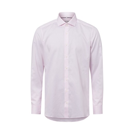 Olymp Level Five OLYMP - Męska koszula biznesowa Mężczyźni Slim Fit Bawełna różowy w paski ze sklepu vangraaf w kategorii Koszule męskie - zdjęcie 178389654