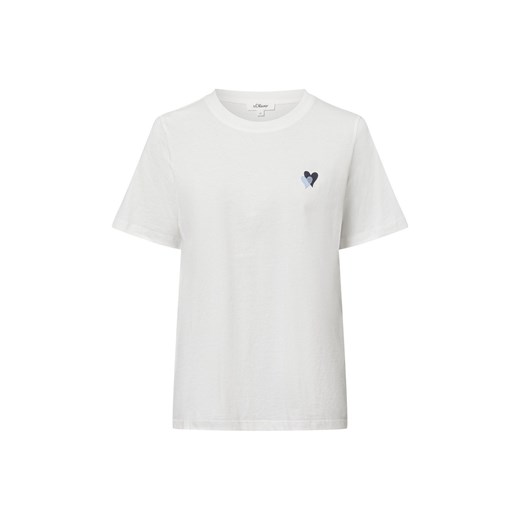 s.Oliver Koszulka damska Kobiety Bawełna écru jednolity ze sklepu vangraaf w kategorii Bluzki damskie - zdjęcie 178389661