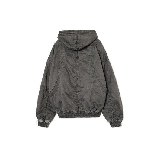 Cropp - Kurtka z kapturem i dekoracyjnymi ściągaczami - szary Cropp L Cropp