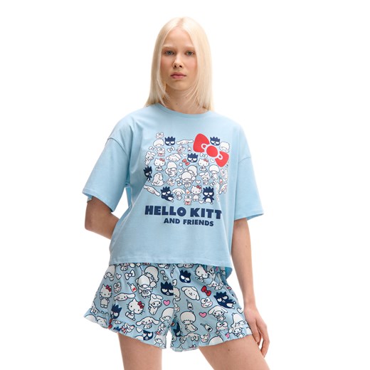 Cropp - Piżama z postaciami Hello Kitty & Friends - błękitny ze sklepu Cropp w kategorii Piżamy damskie - zdjęcie 178389853