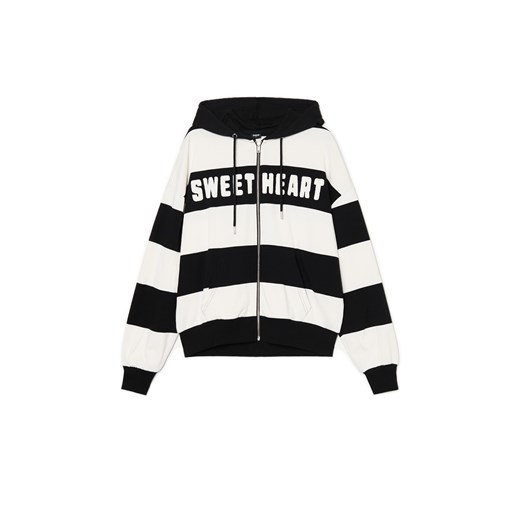 Cropp - Pasiasta bluza z kapturem - wielobarwny ze sklepu Cropp w kategorii Bluzy damskie - zdjęcie 178389874