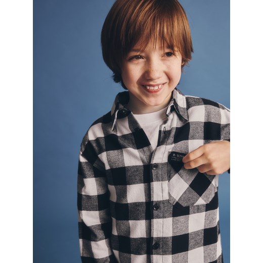 Reserved - Koszula w kratę - czarny Reserved 128 (7-8 lat) Reserved