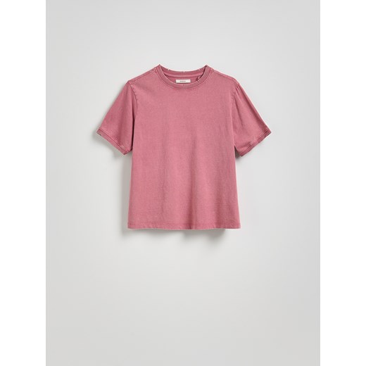 Reserved - T-shirt regular z efektem sprania - jasnofioletowy Reserved XL Reserved