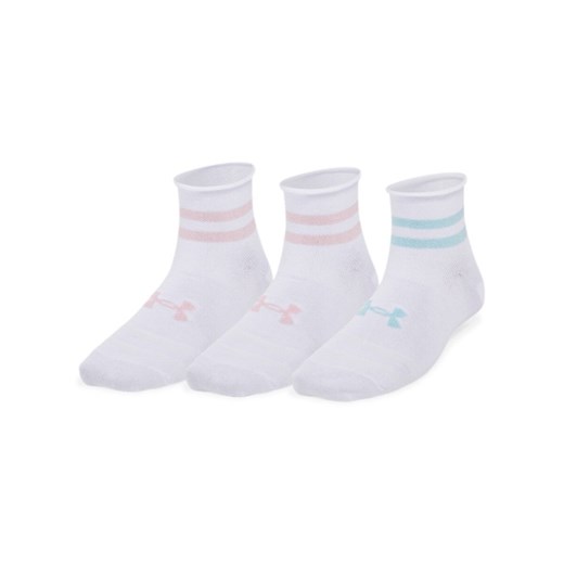 Damskie skarpetki treningowe Under Armour W UA Essential 3-Pack Quarter Socks - białe ze sklepu Sportstylestory.com w kategorii Skarpetki damskie - zdjęcie 178393374