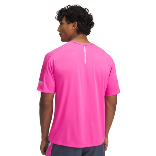 Męska koszulka treningowa Under Armour UA Tech Utility SS - różowa ze sklepu Sportstylestory.com w kategorii T-shirty męskie - zdjęcie 178393390