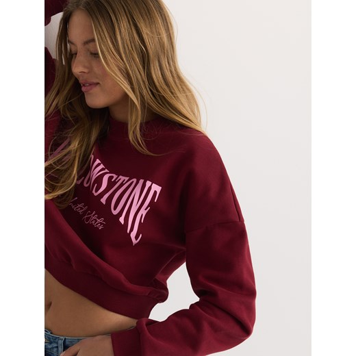 Reserved - Bluza oversize z nadrukiem - bordowy Reserved XS Reserved