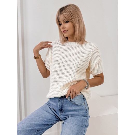 sweter beliza ecru one size ze sklepu UBRA w kategorii Swetry damskie - zdjęcie 178399394