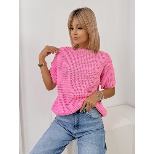 sweter beliza rożowy one size ze sklepu UBRA w kategorii Swetry damskie - zdjęcie 178399403