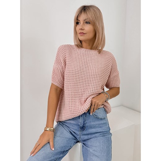 sweter beliza pudrowy róż one size ze sklepu UBRA w kategorii Swetry damskie - zdjęcie 178399413