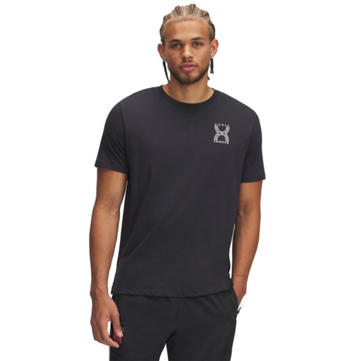 Męski t-shirt z nadrukiem Under Armour UA Run 96 - szary ze sklepu Sportstylestory.com w kategorii T-shirty męskie - zdjęcie 178400003