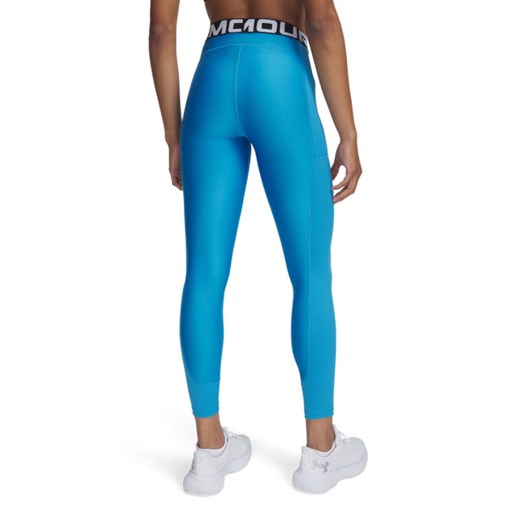 Damskie legginsy treningowe Under Armour Heatgear Rib Legging - niebieskie ze sklepu Sportstylestory.com w kategorii Spodnie damskie - zdjęcie 178400042