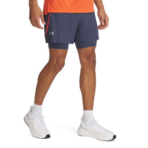 Męskie spodenki do biegania Under Armour UA Launch 5\'\' 2-in-1 Short - szare Under Armour XXL Sportstylestory.com