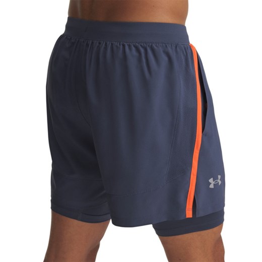 Męskie spodenki do biegania Under Armour UA Launch 5\'\' 2-in-1 Short - szare Under Armour XL Sportstylestory.com