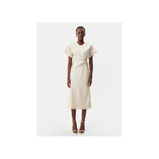 Sukienka Rinascimento beżowa midi na wieczór 