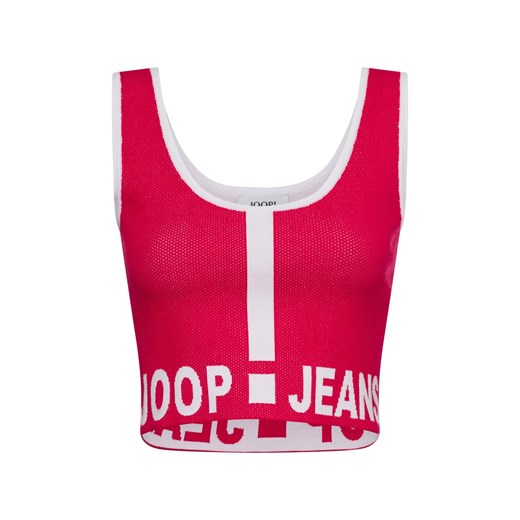 Joop Jeans Top damski Kobiety Sztuczne włókno czerwony jednolity ze sklepu vangraaf w kategorii Bluzki damskie - zdjęcie 178406724