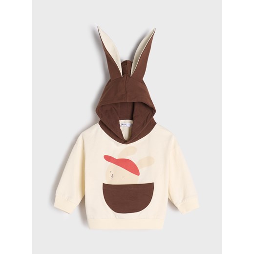 Sinsay - Bluza z uszami królika - kremowy Sinsay 80 Sinsay