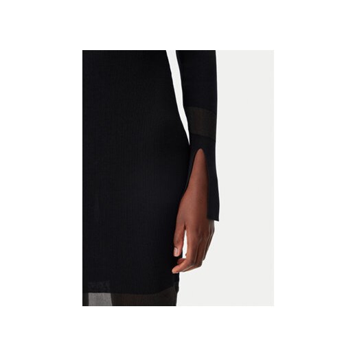 Sukienka Patrizia Pepe midi czarna z długimi rękawami na spacer 