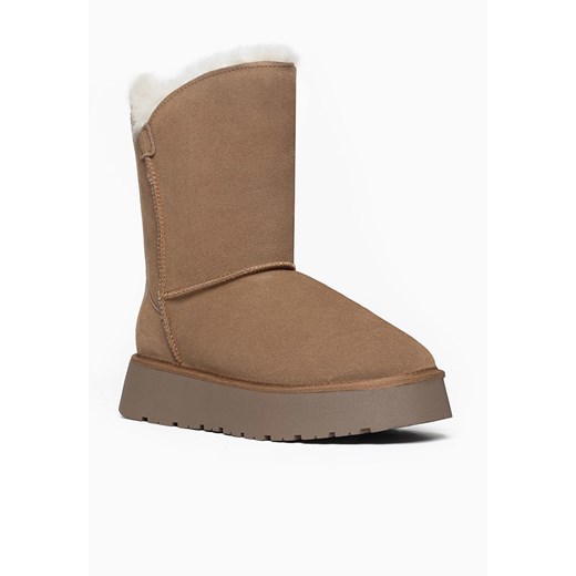 Gooce Skórzane kozaki zimowe &quot;Breezy&quot; w kolorze jasnobrązowym Gooce 40 okazyjna cena Limango Polska