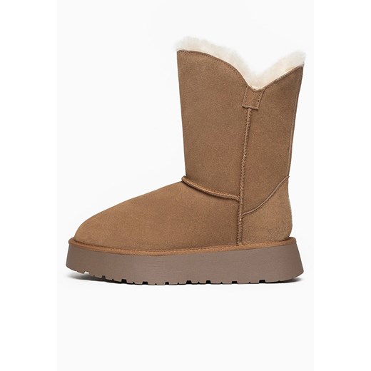 Gooce Skórzane kozaki zimowe &quot;Breezy&quot; w kolorze jasnobrązowym Gooce 40 promocyjna cena Limango Polska