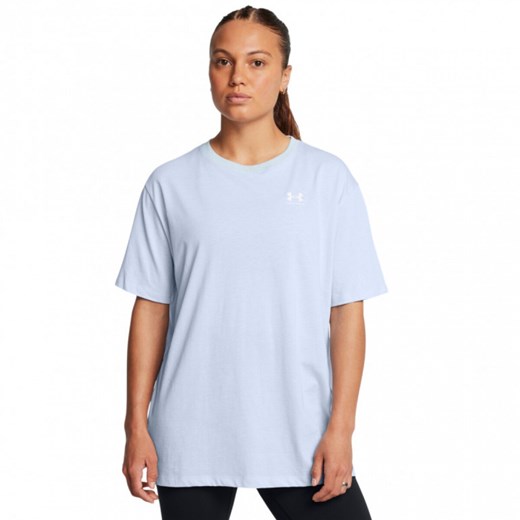 Damski t-shirt basic Under Armour UA BF Oversized Logo - niebieski ze sklepu Sportstylestory.com w kategorii Bluzki damskie - zdjęcie 178409400