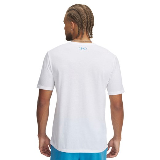 Męski t-shirt z nadrukiem Under Armour UA Reflective Big Logo - biały ze sklepu Sportstylestory.com w kategorii T-shirty męskie - zdjęcie 178409500
